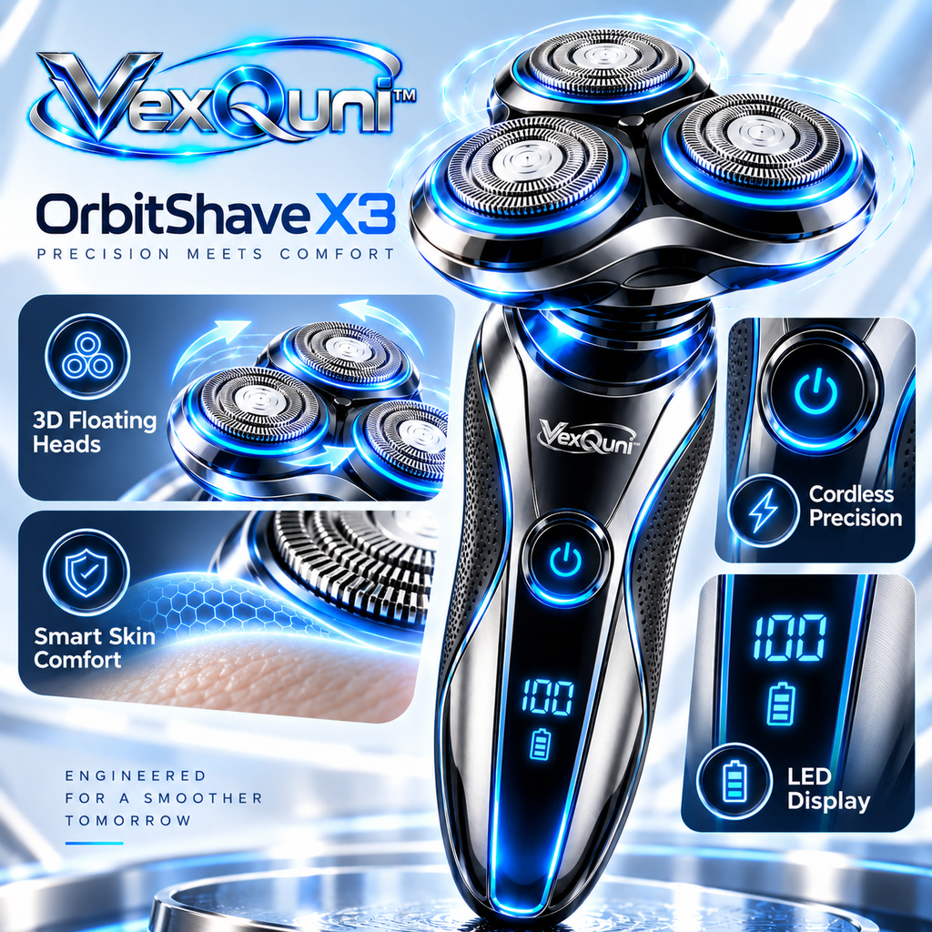 VexQuni™ X3 Triple Rotary Electric Shaver