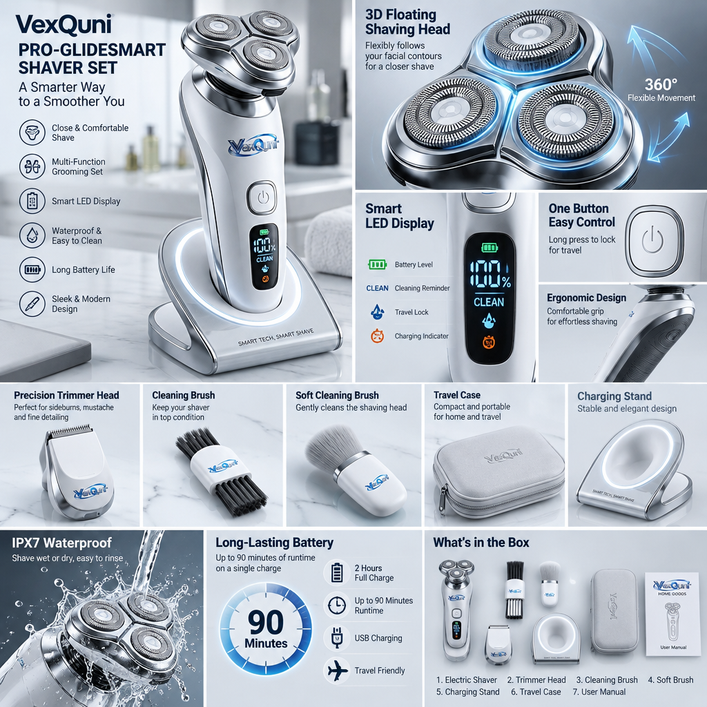 VexQuni™ NovaFoil Pro 5-Foil Electric Shaver