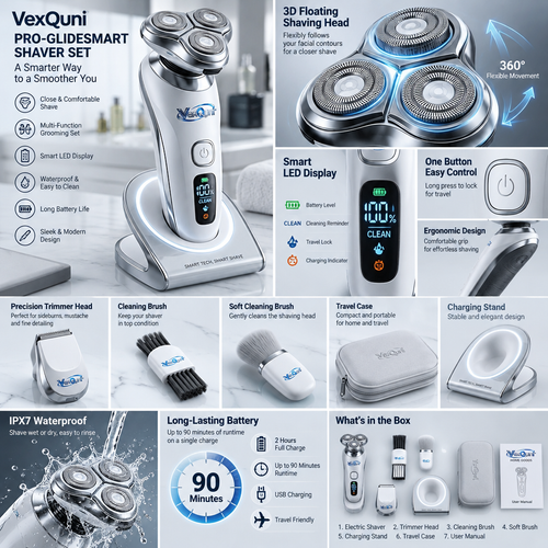 VexQuni™ NovaFoil Pro 5-Foil Electric Shaver