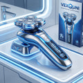 VexQuni™ Smart Electric Rotary Shaver for Men, 5D Floating Head Razor with Smart LED Display, Wireless Charging Dock & USB-C Fast Charge, Wet & Dry Waterproof Grooming Kit