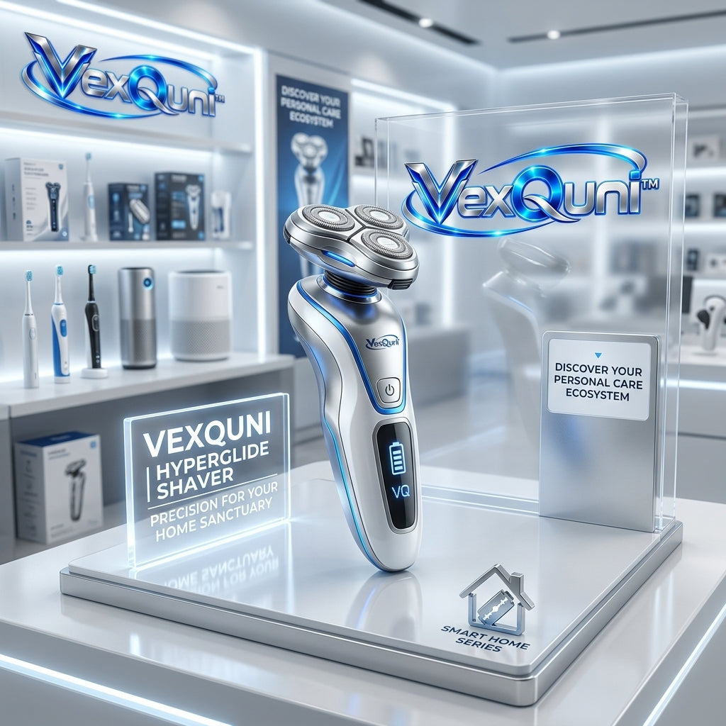 VexQuni™ Hyperglide Electric Shaver – Precision 3D Floating Rotary Razor with Smart LED Display & Ergonomic Grip (Smart Home Series)
